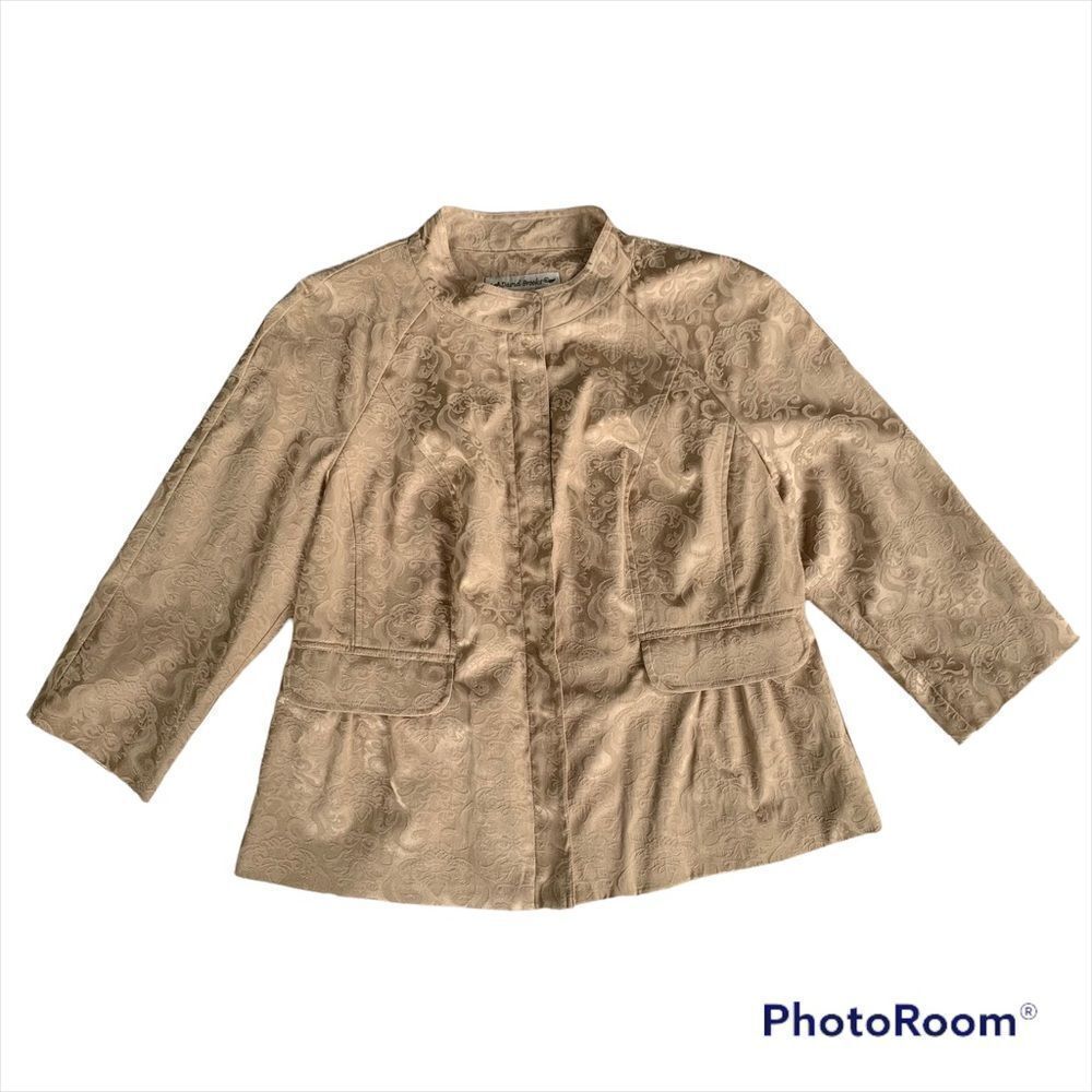 Vintage David Brooks gold brocade peplum blazer Large